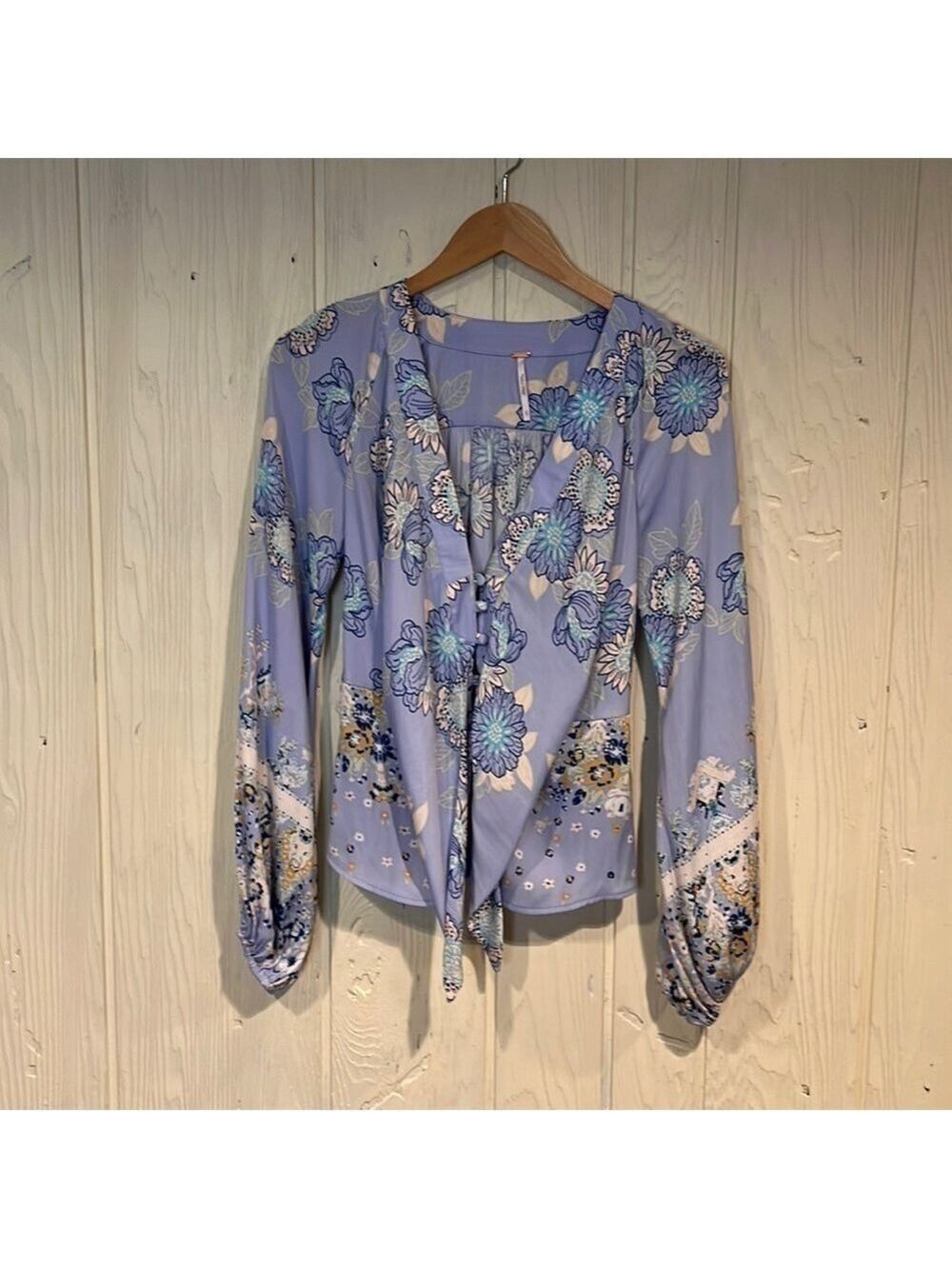 Free People Run Free Floral Print Blouse Small